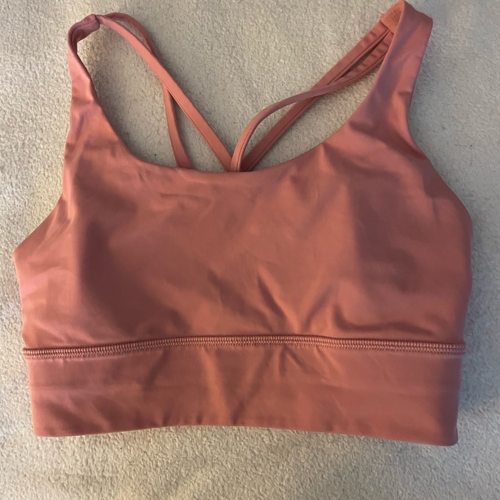 Lululemon longline energy bra size 6 pink/rose color